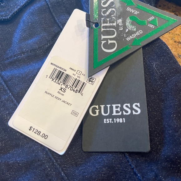 NEW! Guess Denim Peplum Jacket Size XS NWT! - Picture 6 of 9